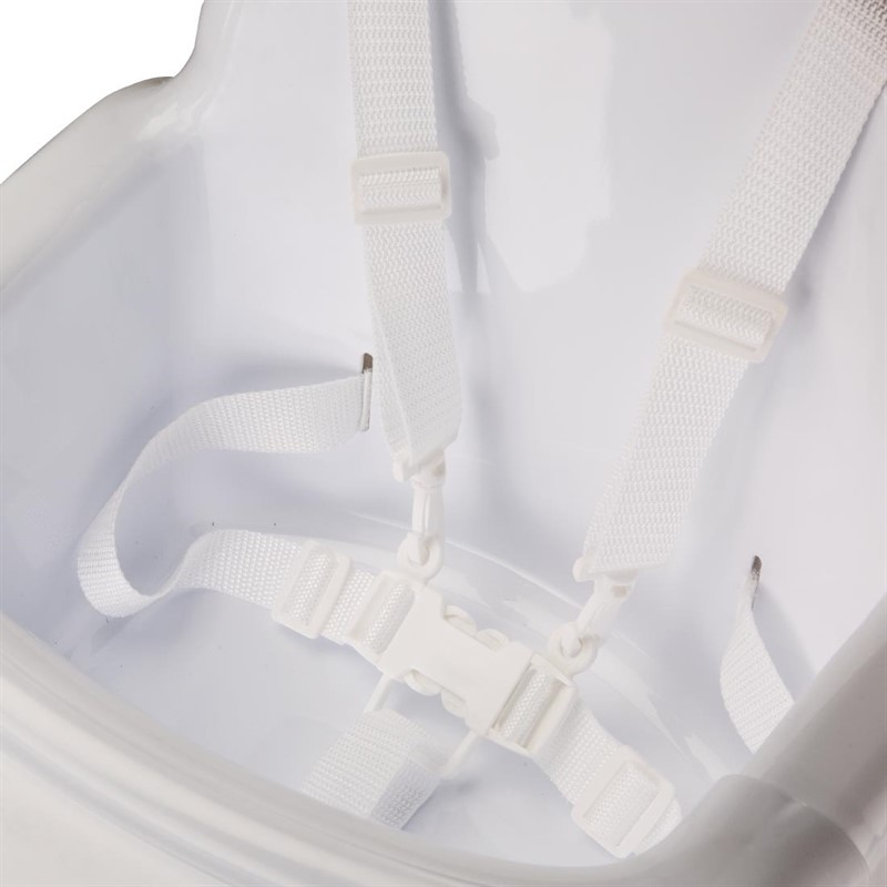 Chaise Haute Blanc | Acier inoxydable + polypropylène