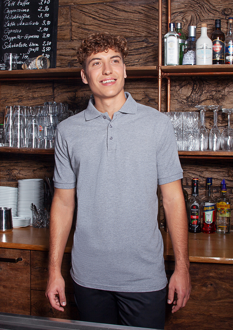 Herren Workwear Poloshirt Basic - Hellgrau - 4XL