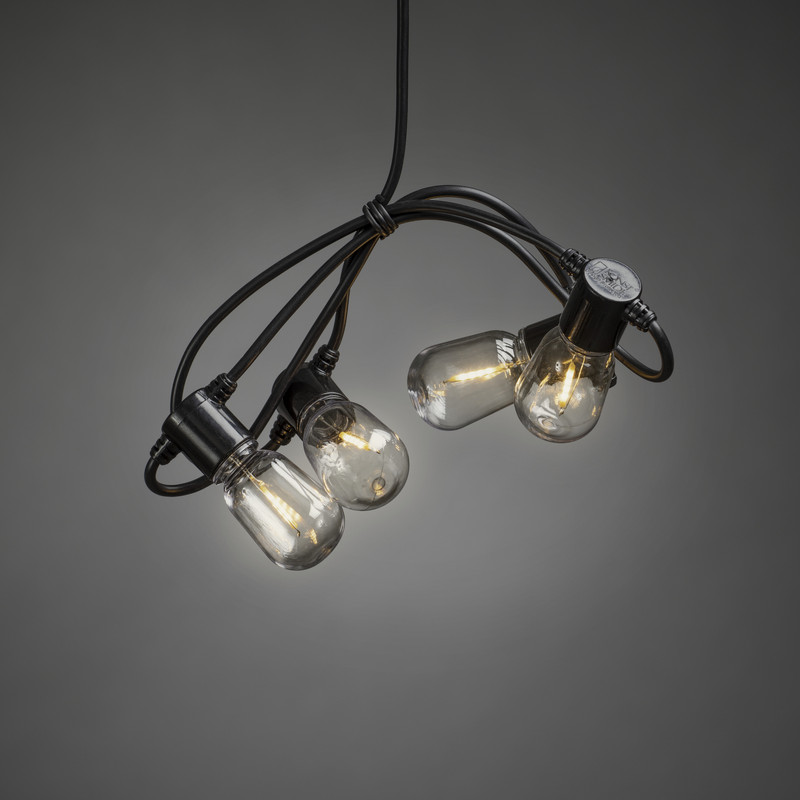 Cordon lumineux LED - 20x Ovale blanc extra chaud - Longueur 4,75m