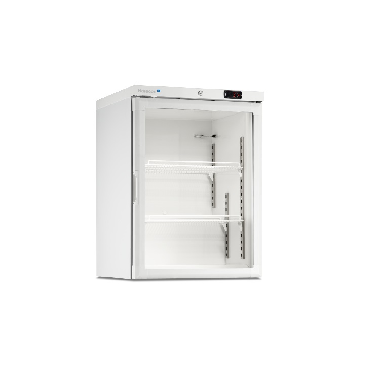 Congélateur Marecos en acier blanc avec porte vitrée série 150