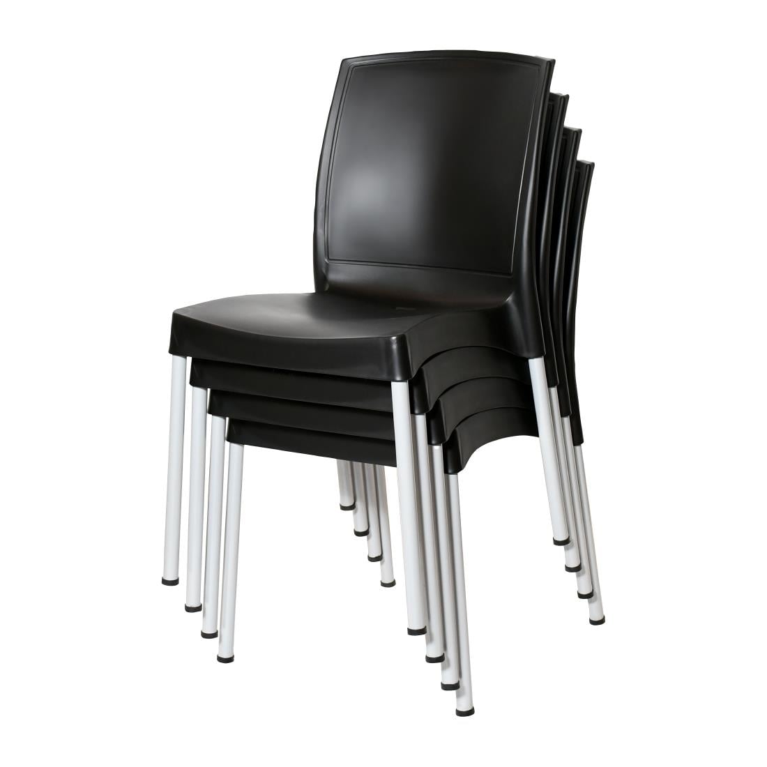 Chaises en polypropylène Bolero Elements noires (lot de 4)