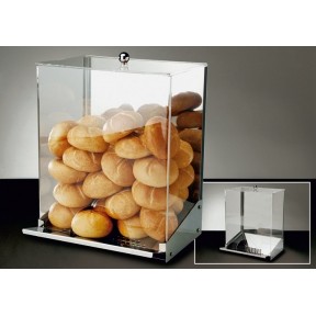 Broodjes Dispenser | RVS\Acryl | Met Kruimellade | Voor 65-70 Broodjes | 32,5x27,5x(H)56cm