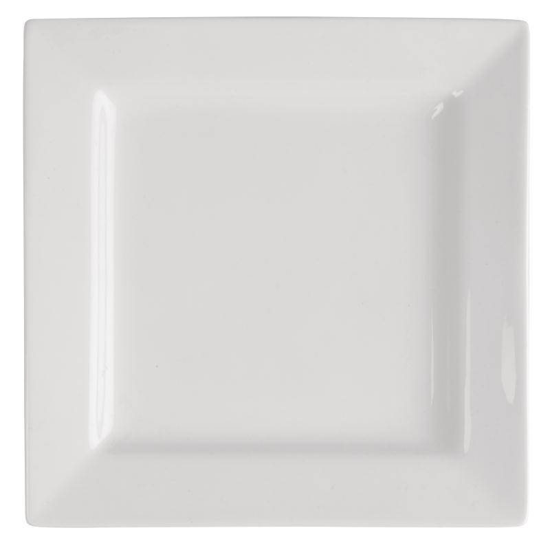 Teller Quadratisch | Lumina Porzellan Weiß | 230mm | 4 Stück