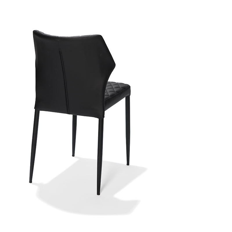 Louis chaise empilable, Noir, revêtement en cuir synthétique, ignifuge, 49x57,5x81,5cm (BxTxH), 52003