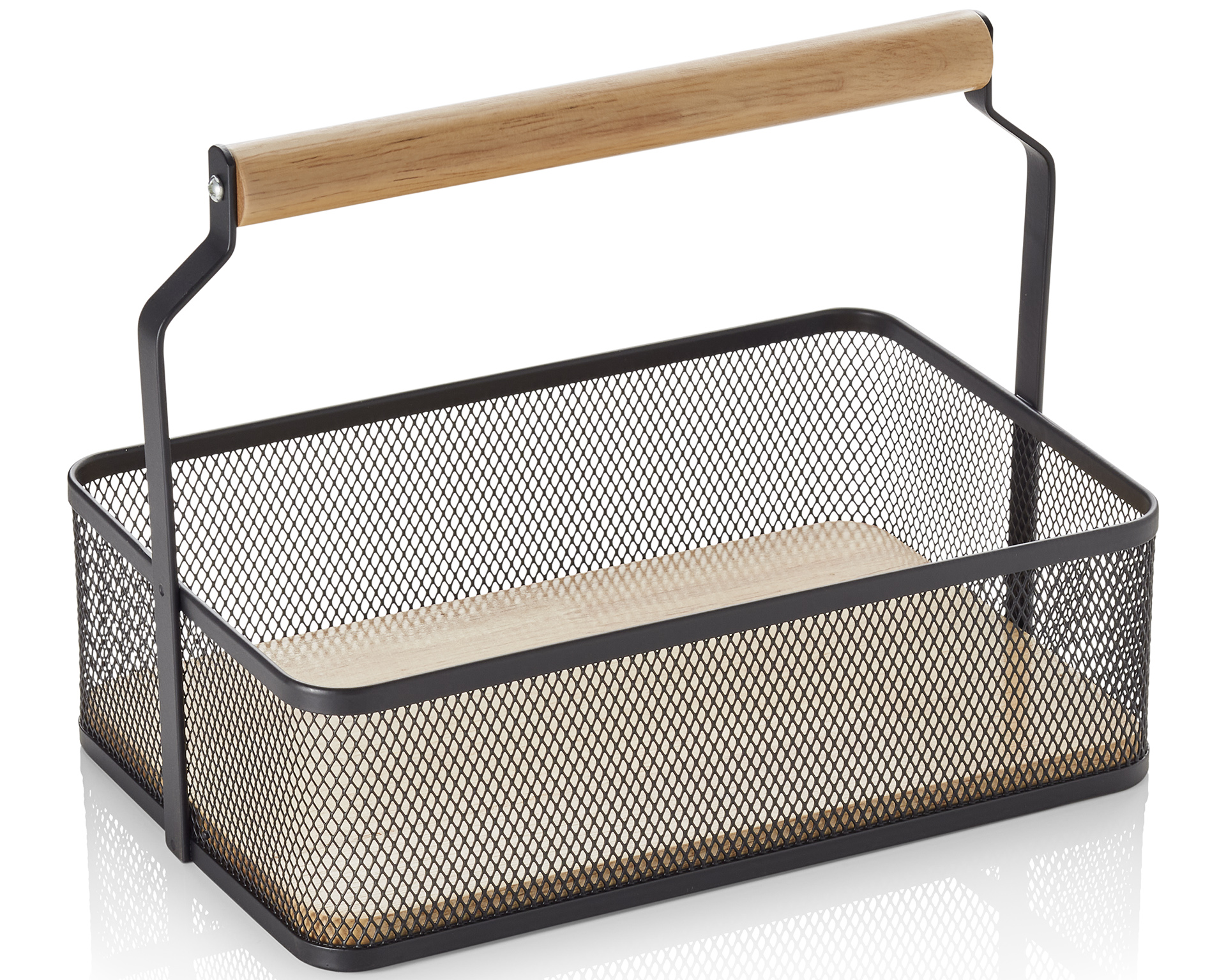 Korb - Holz Griff - Schwarz