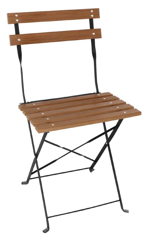 Klappbare Terrassenstühle | 2 Stück | Sitzhöhe: 48cm | Holzimitat