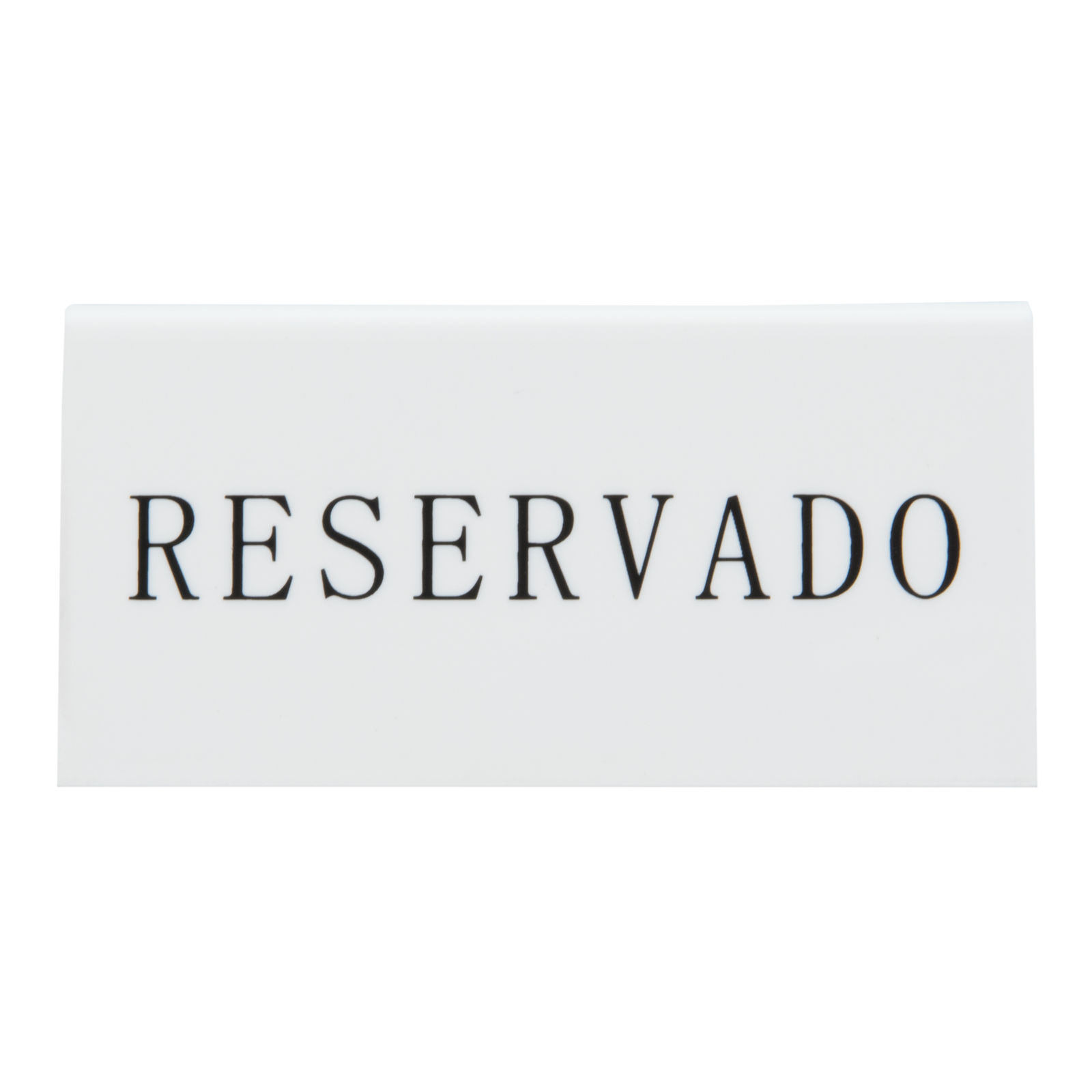 Tischaufsteller für Reservierungen (Espagnol :  Reservado ) – Weiße Acrylaufsteller mit schwarzer Schrift – 5er-Set