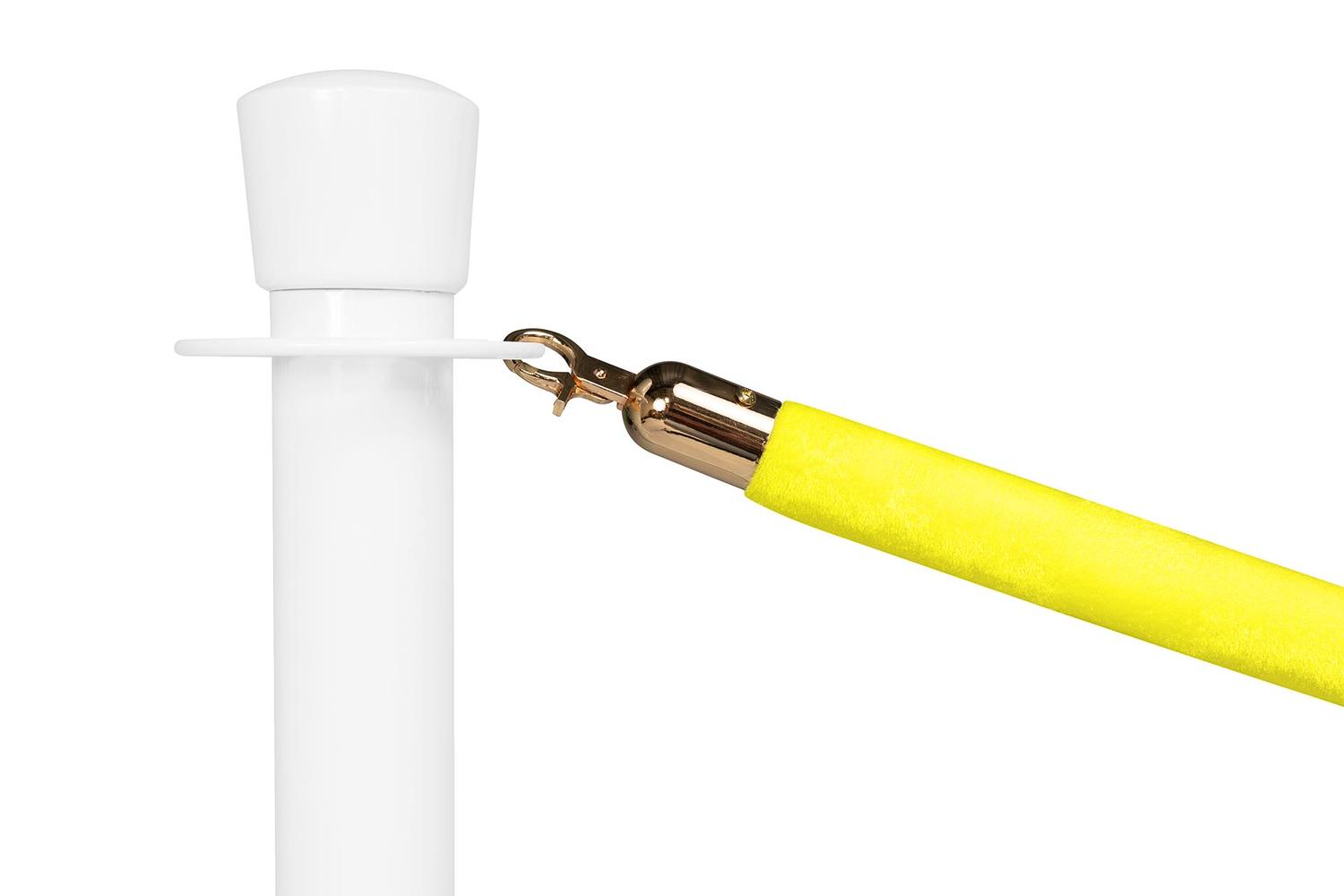 Cordon de barrière standard velours jaune | Longueur 150 cm | Laiton