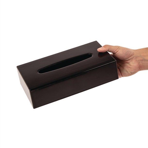 Schwarze rechteckige Taschentuchbox