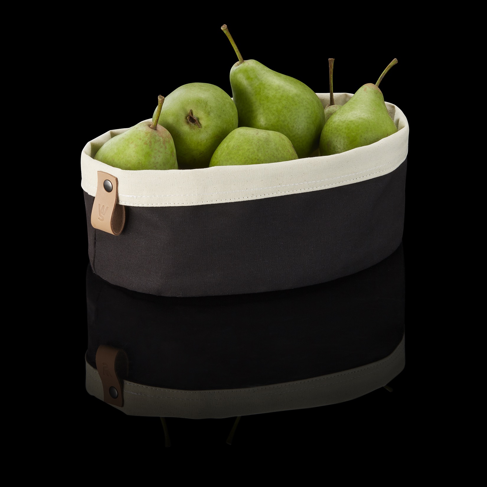 Broodtasje FLIP COTTON, 25 x 18 x 12 cm, zwart/crème, canvas