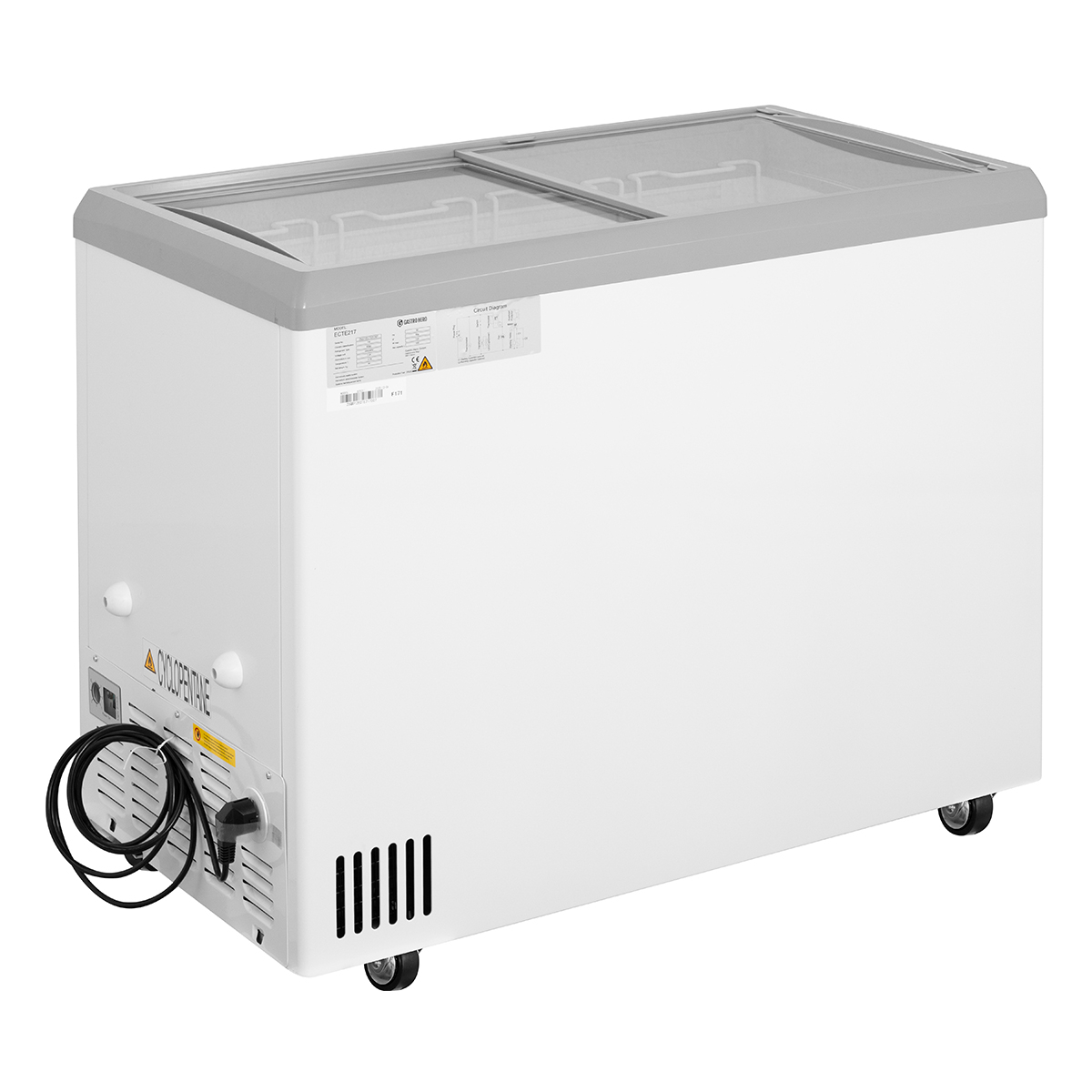 Eiscreme-Gefriertruhe 217 Liter mit LED-Beleuchtung und Rollen