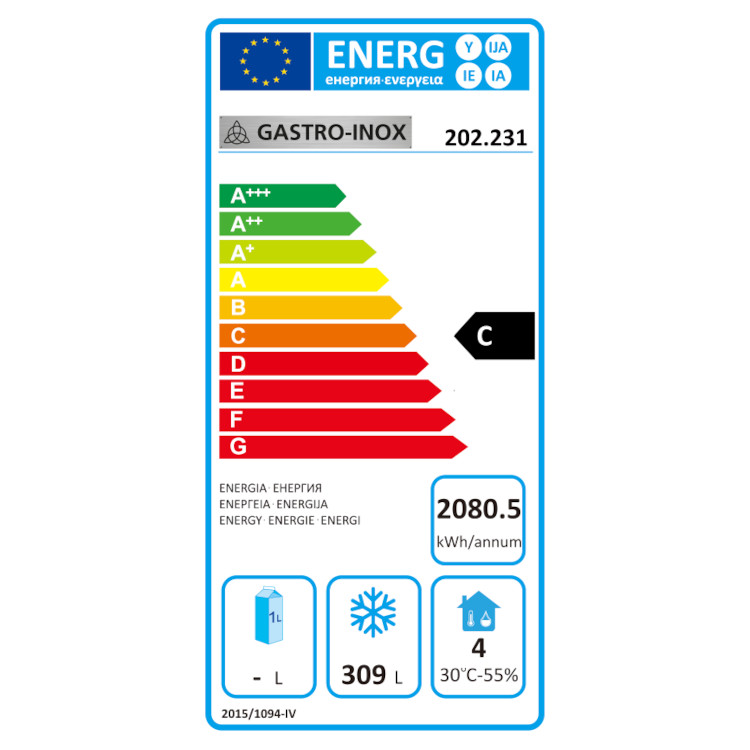Gastro-Inox RVS GN vrieswerkbank met 3 deuren, geforceerd gekoeld