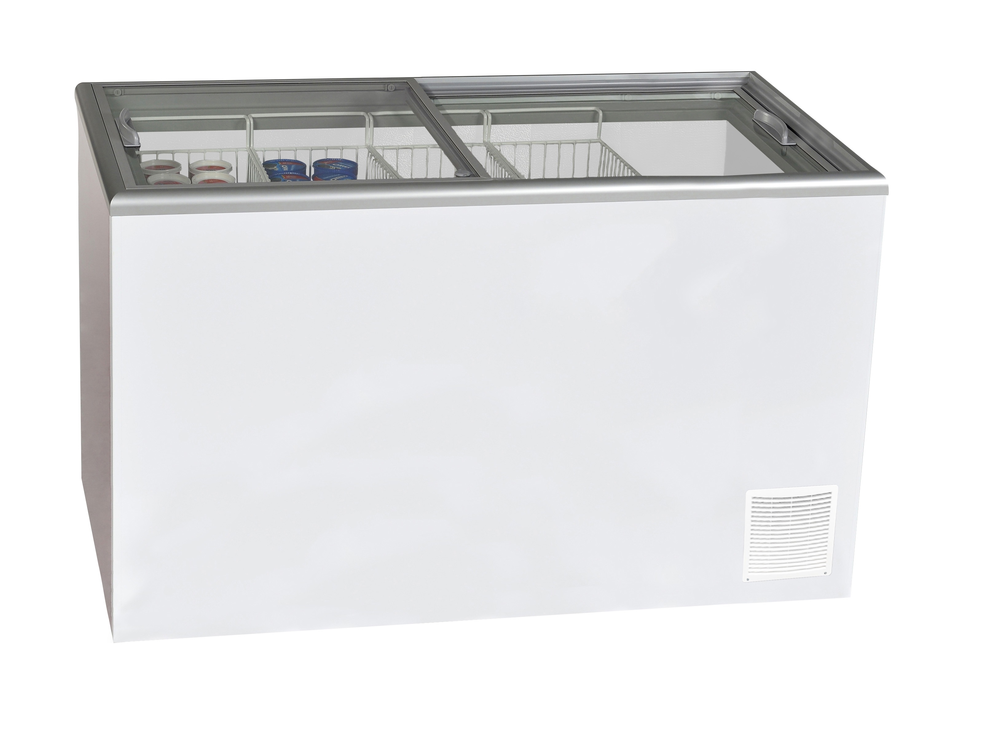 Elcold Vrieskist -  Glazen Schuifdeksel -  Vlak 4 Manden - 408 L -  -16°C/-23°C - NOVA 53