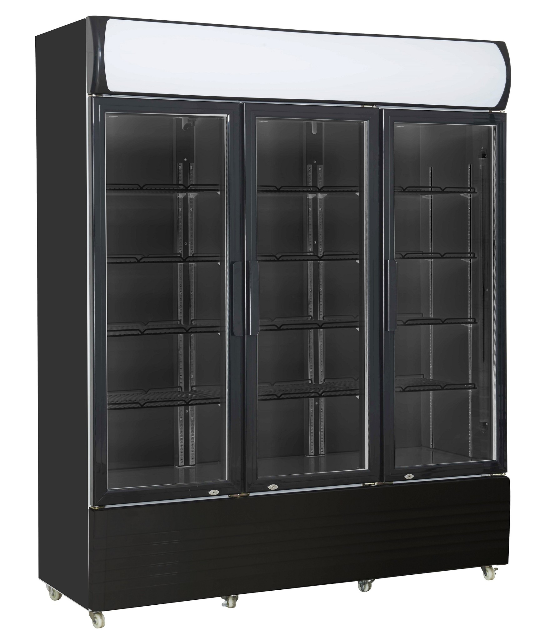 Réfrigérateur Noir | 3 portes en verre | 1065 Litres | Sur Roues | 1600(L)x610(P)x1973(H) mm