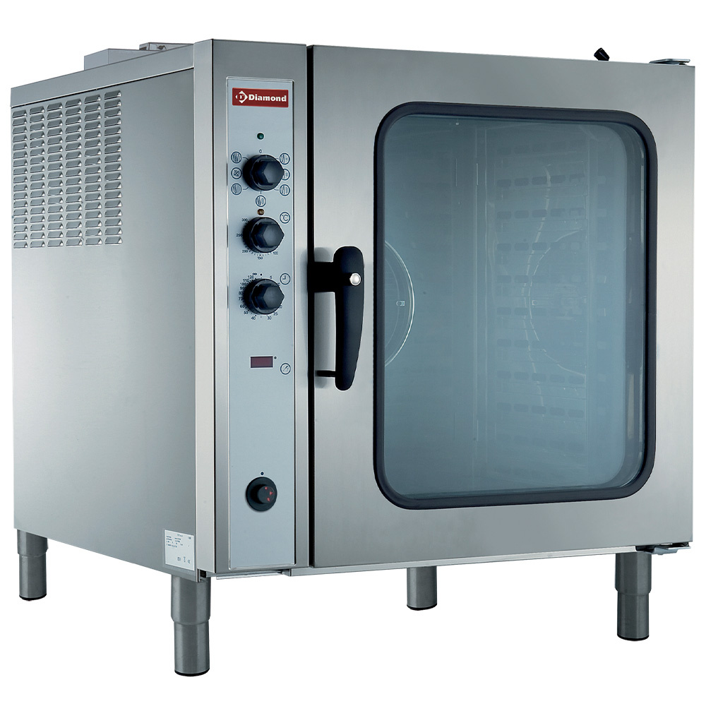 Four électrique à convection, 10x GN 1/1, humidificateur automatique - 890x900x(h)970/1020mm