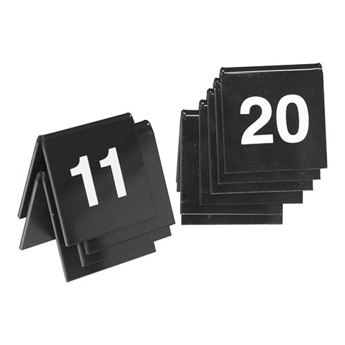 Tischnummern Set | Kunststoff | Schwarz | 11 bis 20