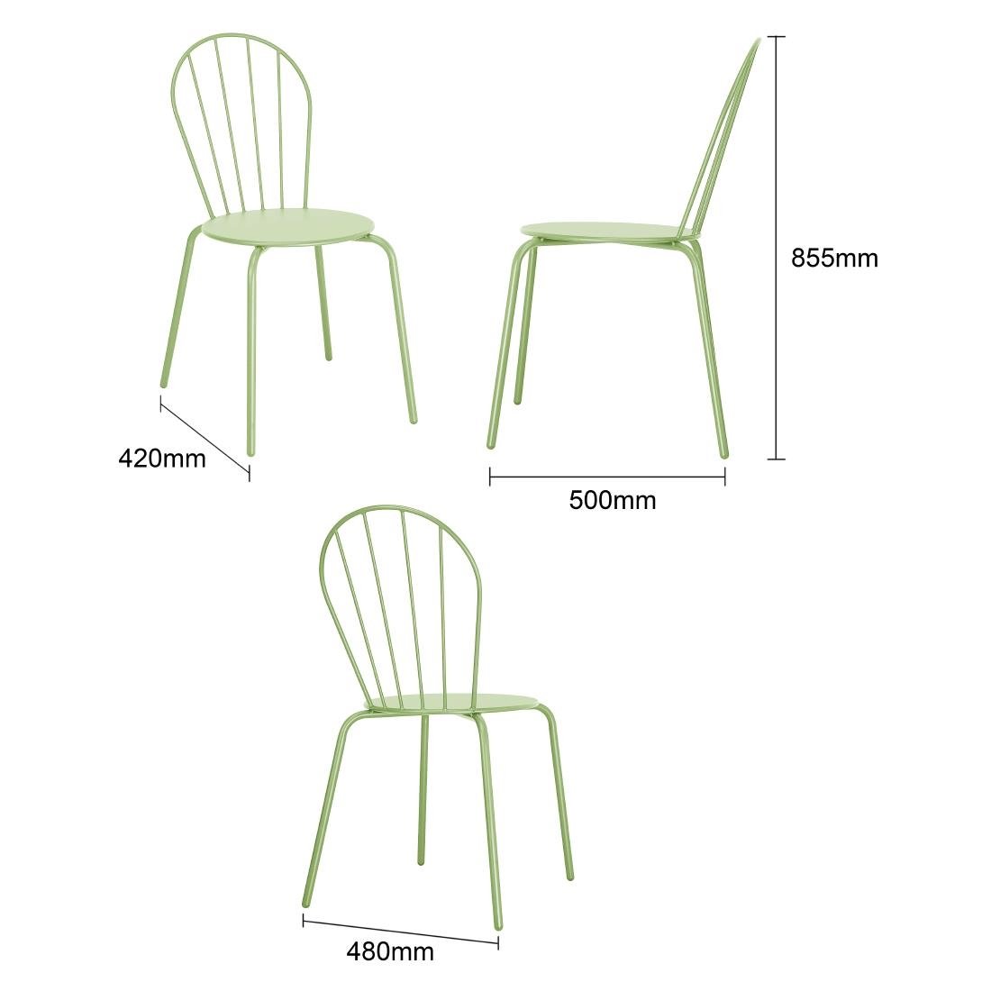 Chaises Bolero Adeline vert clair (lot de 4)