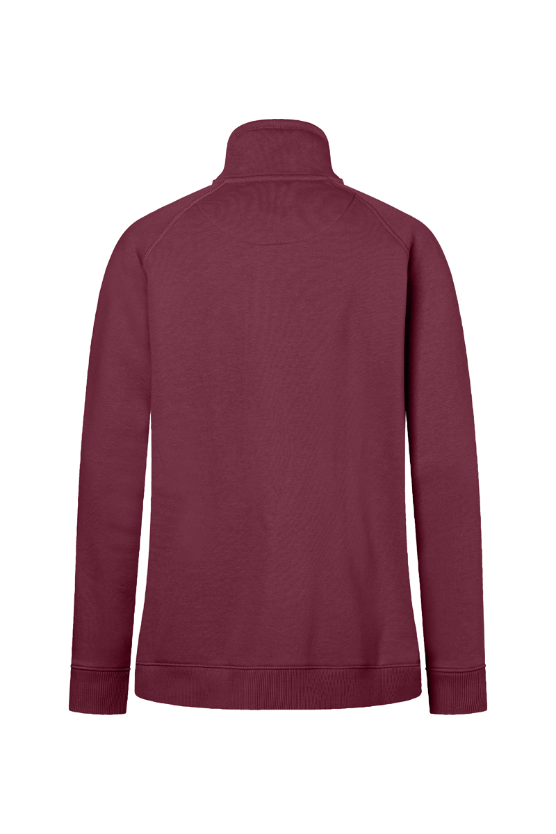 Damen Workwear Sweatjacke Soft-Face, aus nachhaltigem Material - Aubergine - L