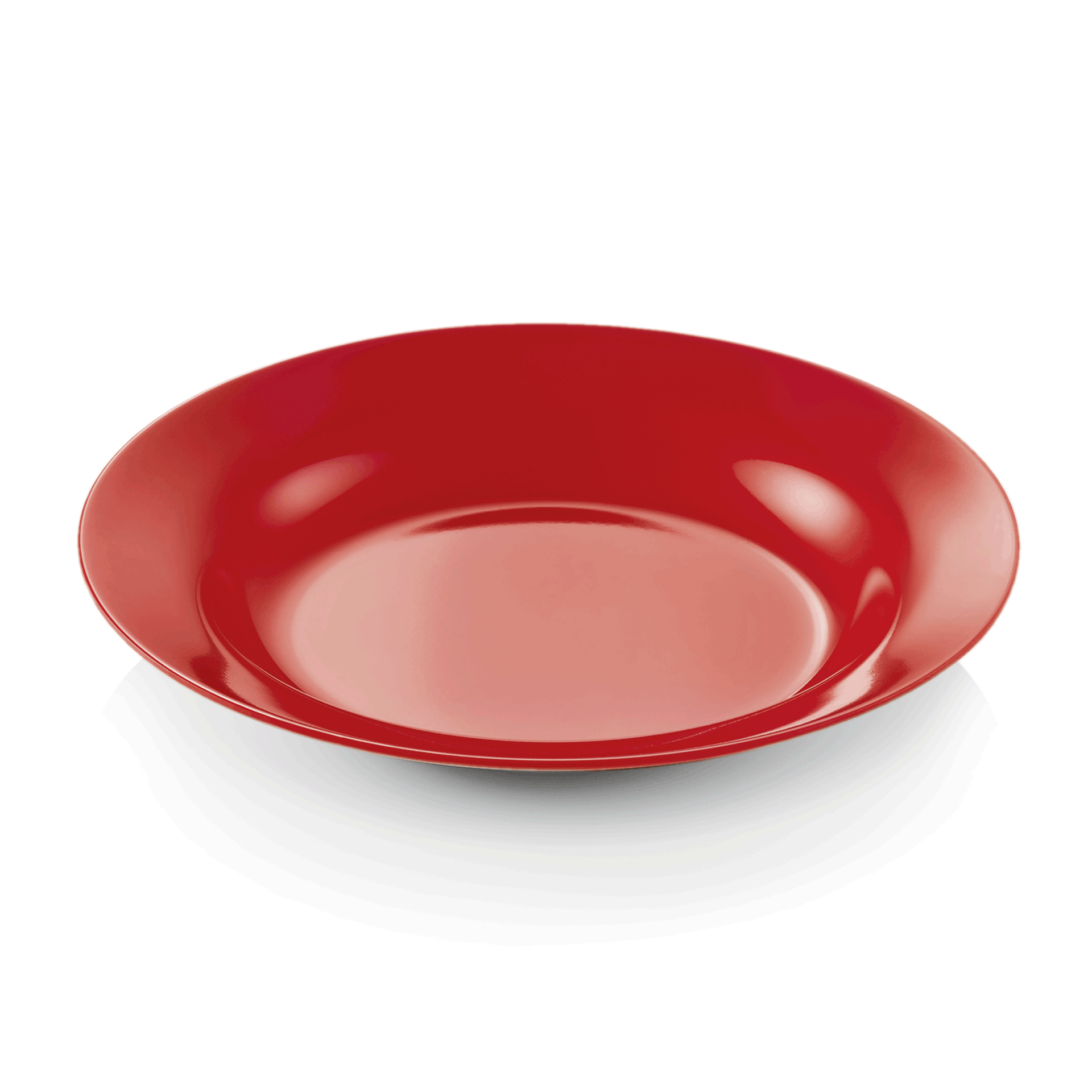 Bordenset, diep, Ø 20 cm, rood, set van 12 stuks, melamine
