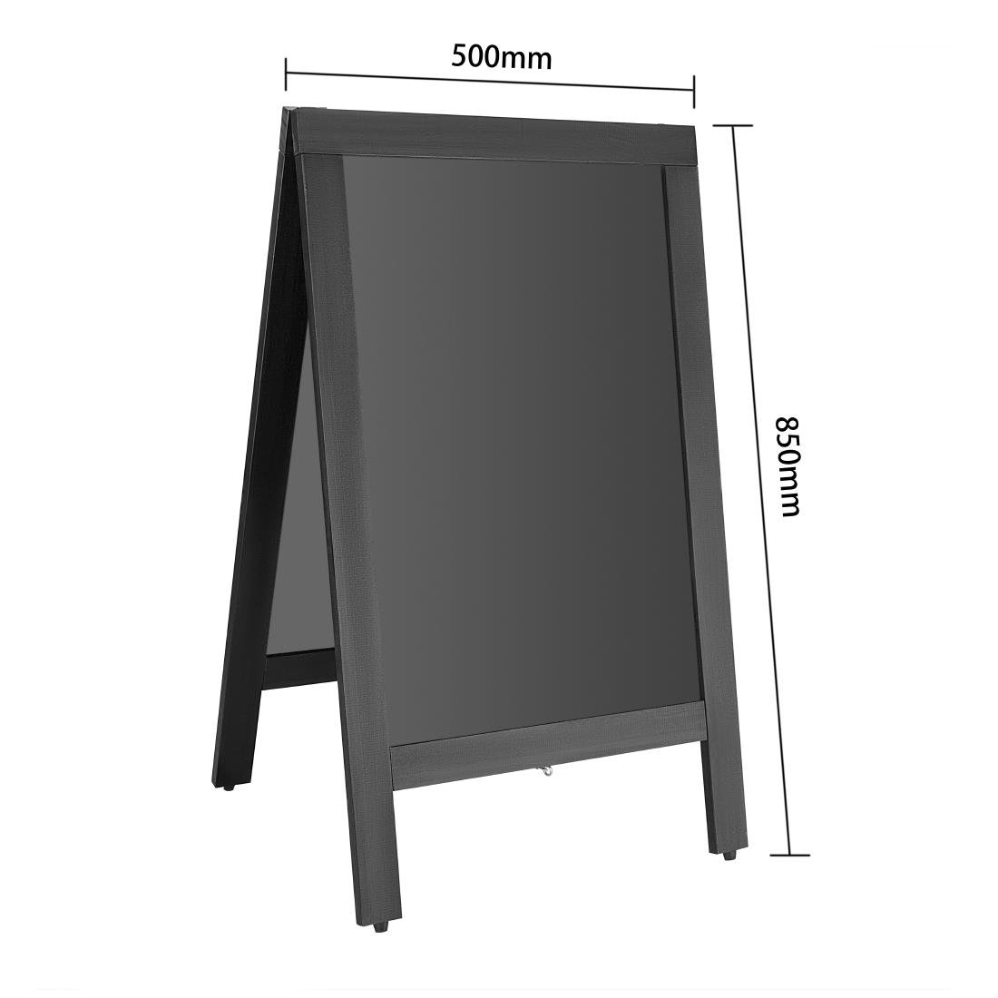 Olympia stoepplank zwart houten frame 500x850mm