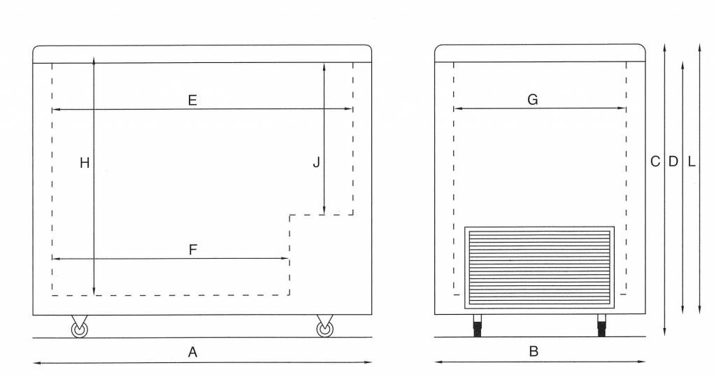 Tiefkühltruhe mit Glas-Schiebedeckel | Elcold CSG 45 | 450 Liter | 130,4x65,4x(h)92 cm