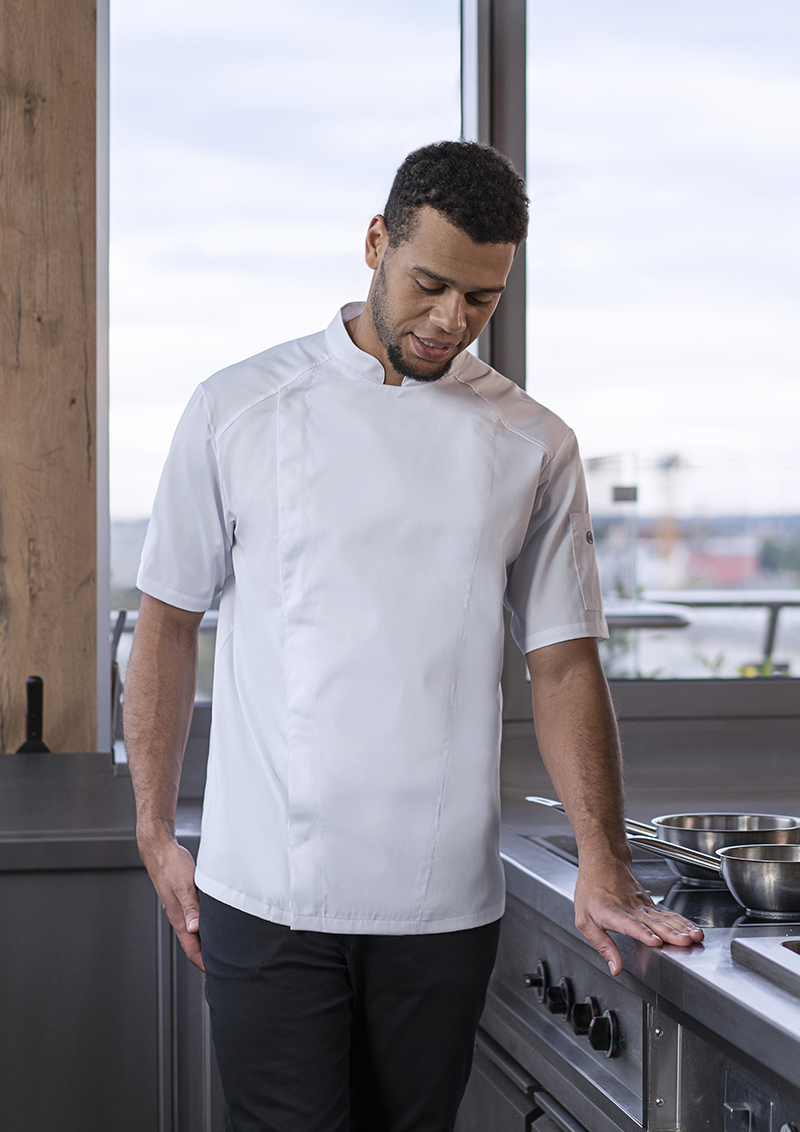 Veste de cuisine à manches courtes Modern-Look - Blanc - 46