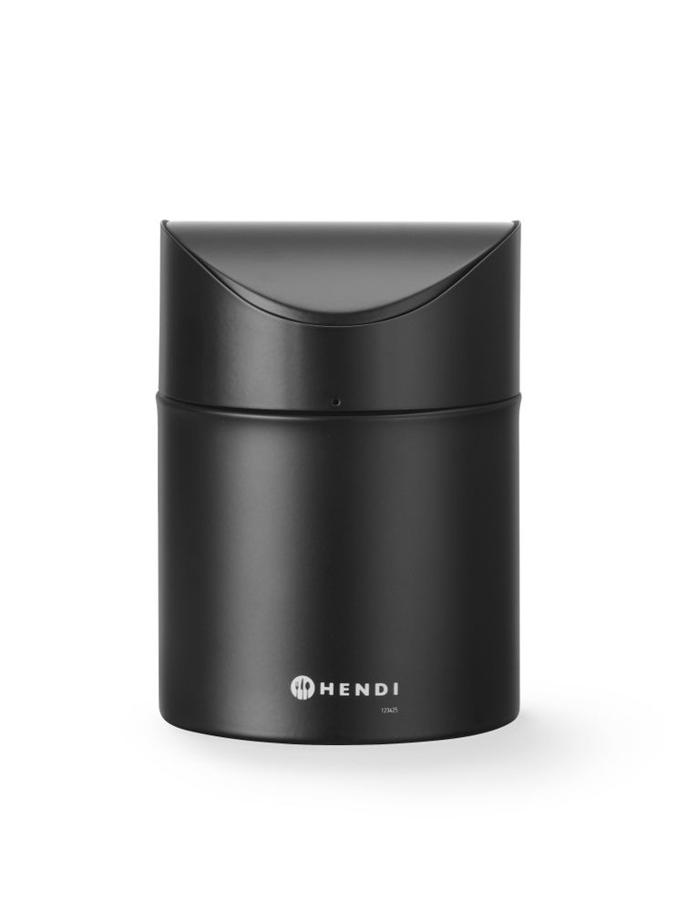 Tischabfalleimer mit Schwingdeckel - 1,2L - Schwarz - Ø120x(H)165mm