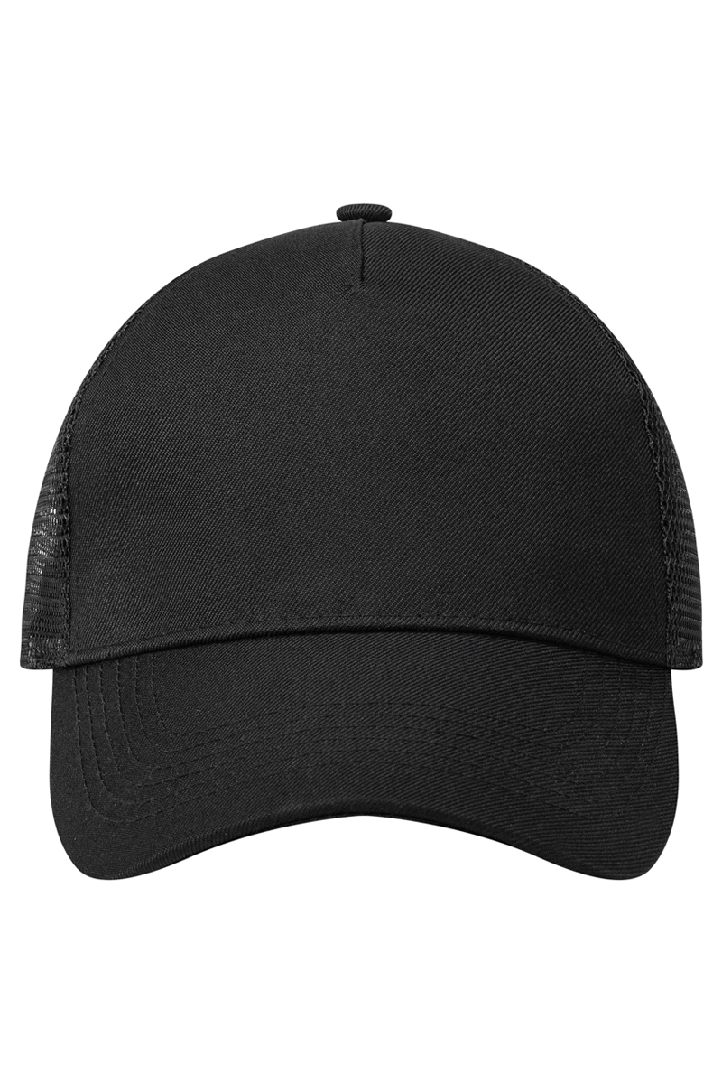 Truckerpet Met Mesh-Afwerking, Gemaakt Van Duurzaam Materiaal, Gerecycled Polyester - Zwart/Zwart