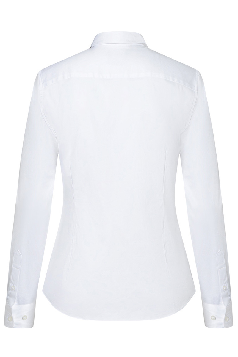 Langarm Damenbluse Active-Stretch in Slim-Fit - Weiß - XS