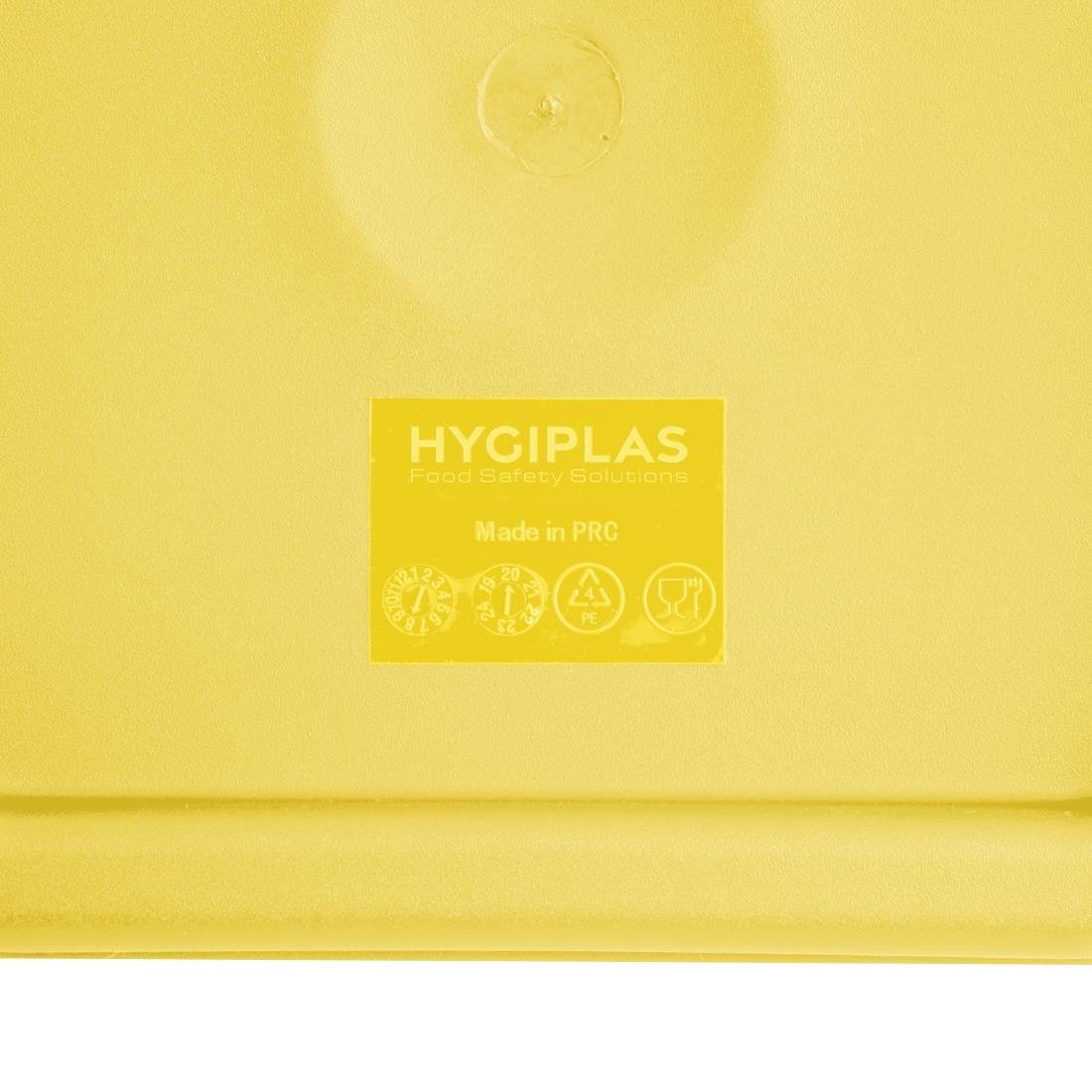 Couvercle moyen carré pour boîte alimentaire Hygiplas jaune