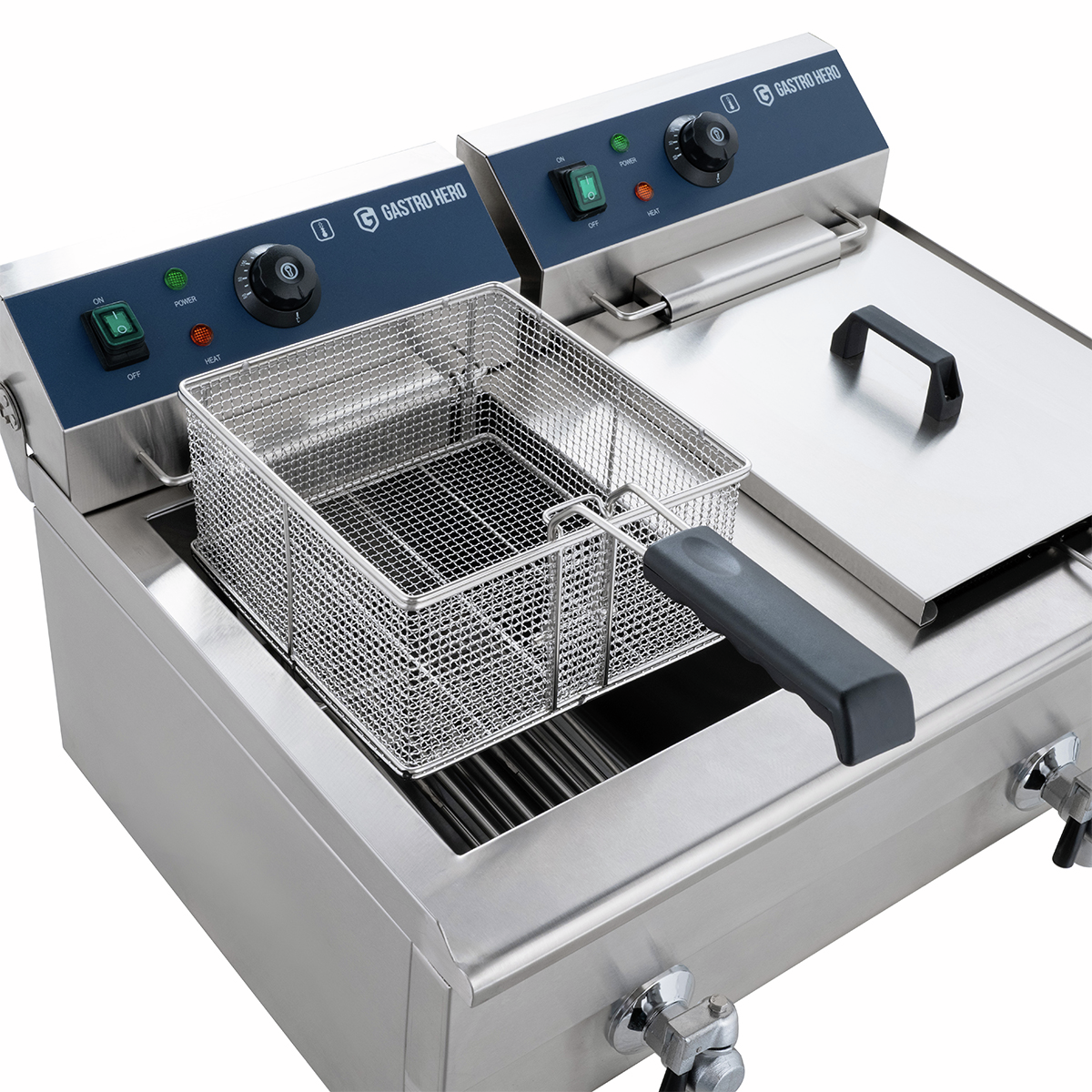 Elektrische dubbele friteuse ECO 13+13 liter met aftapkraan, 2x 5000 W, 400 V