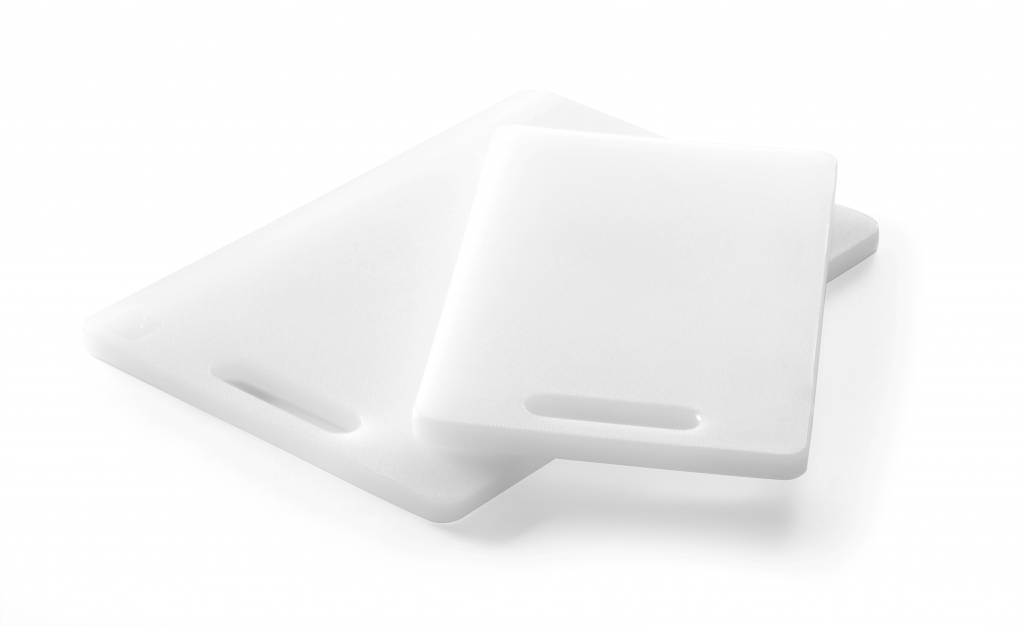Planche à Découper | Blanc| avec Poignée | Polyéthylène | Utilisable des 2 Côtés | 250x150x(H)10mm