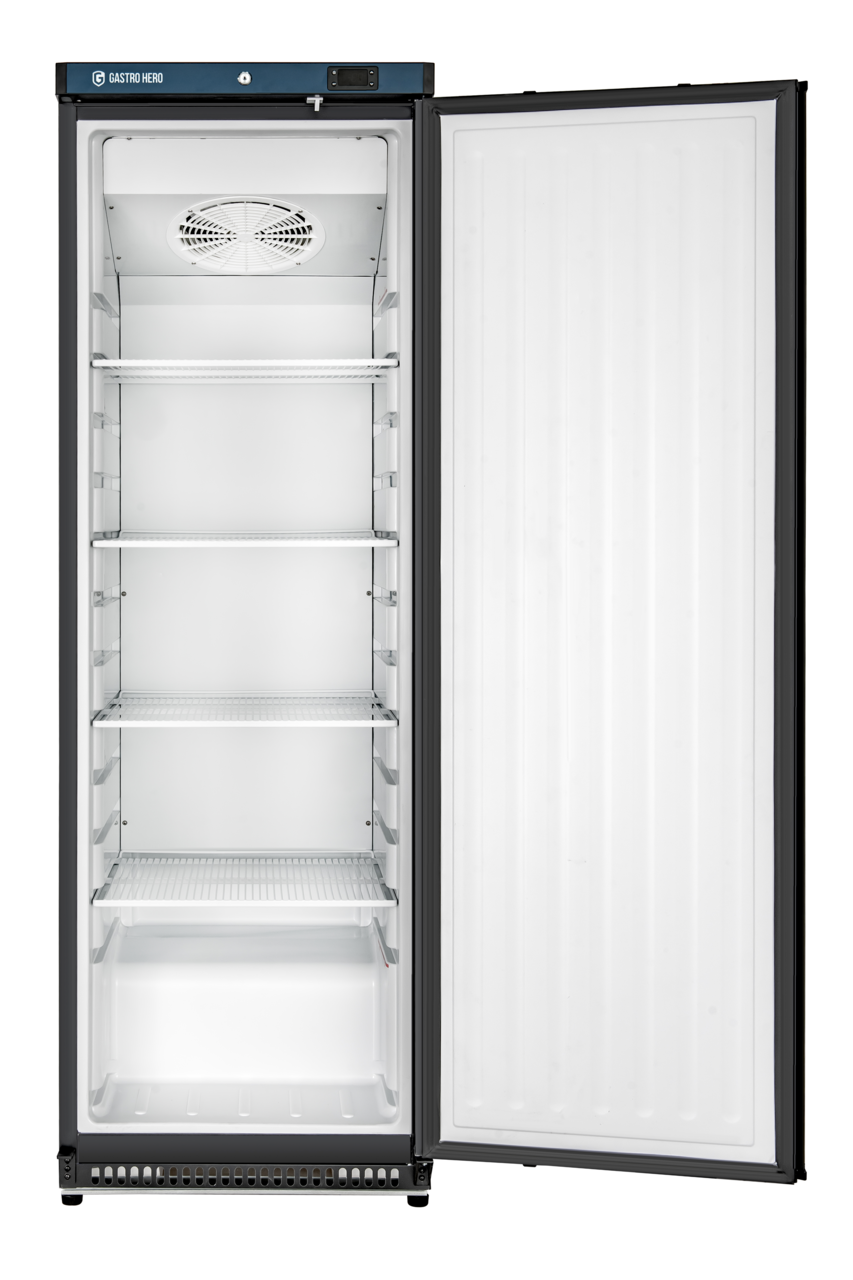 Opslagvrieskast ECO 400, binnenruimte van kunststof, zwart