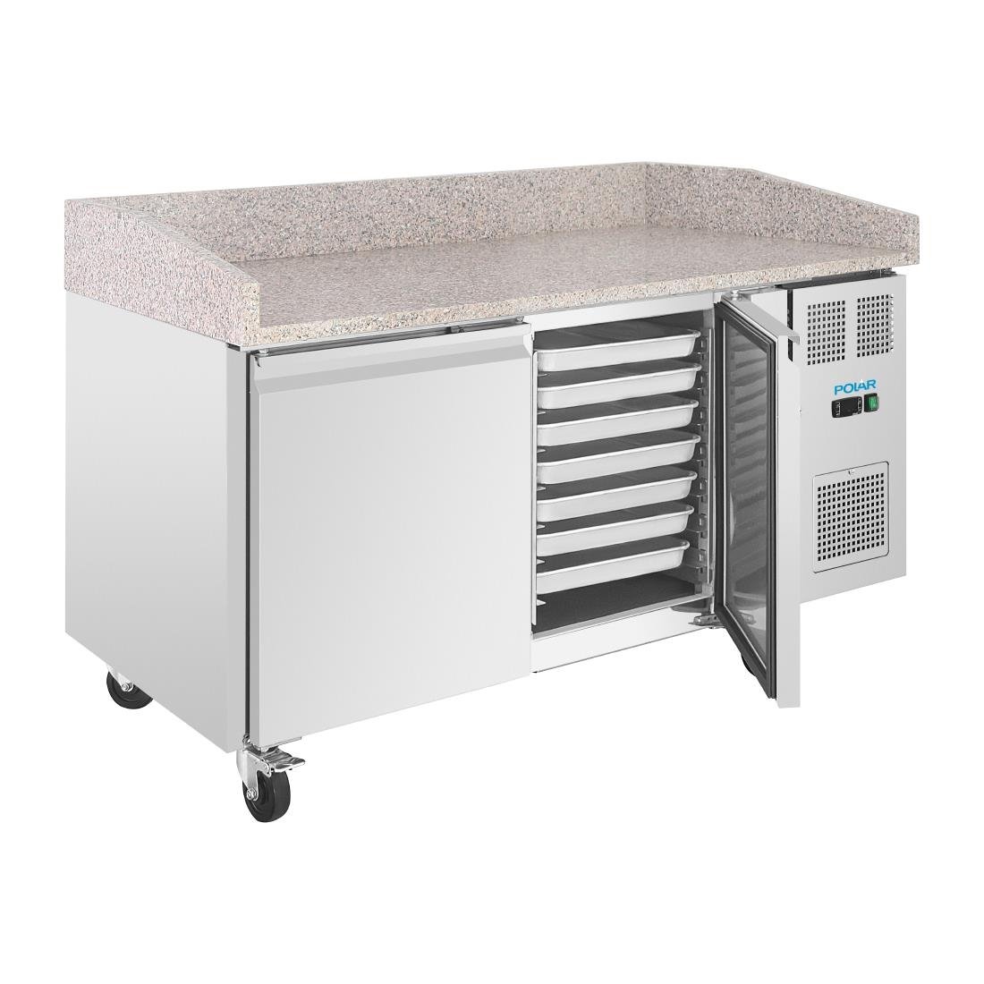 Polar U-Series Doppelter Pizzatisch mit Granitplatte 428Ltr