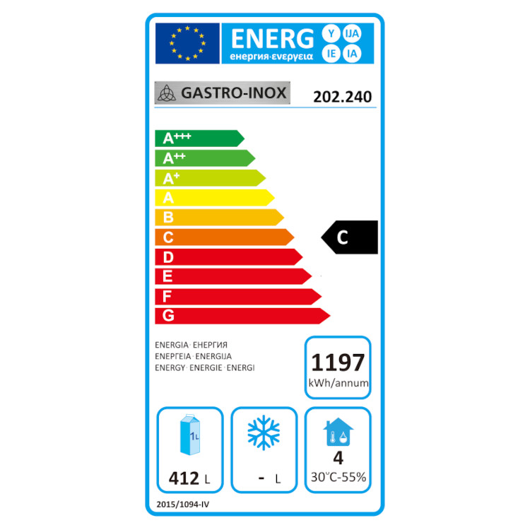 Table de travail réfrigérée GN en acier inoxydable Gastro-Inox avec 4 portes, refroidissement forcé
