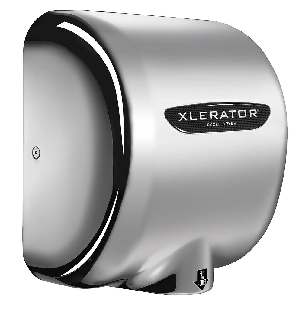 Xlerator Händetrockner XL-C Chrom | Sehr kraftvoll | 10 Sekunden | 1400W | Vandalismusgeschützt