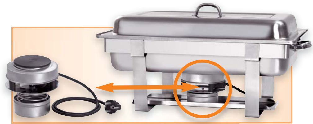 Chafing Dish 1/1GN | Tiefe 65 mm | Chromnickelstahl | 610x350x(h)320mm