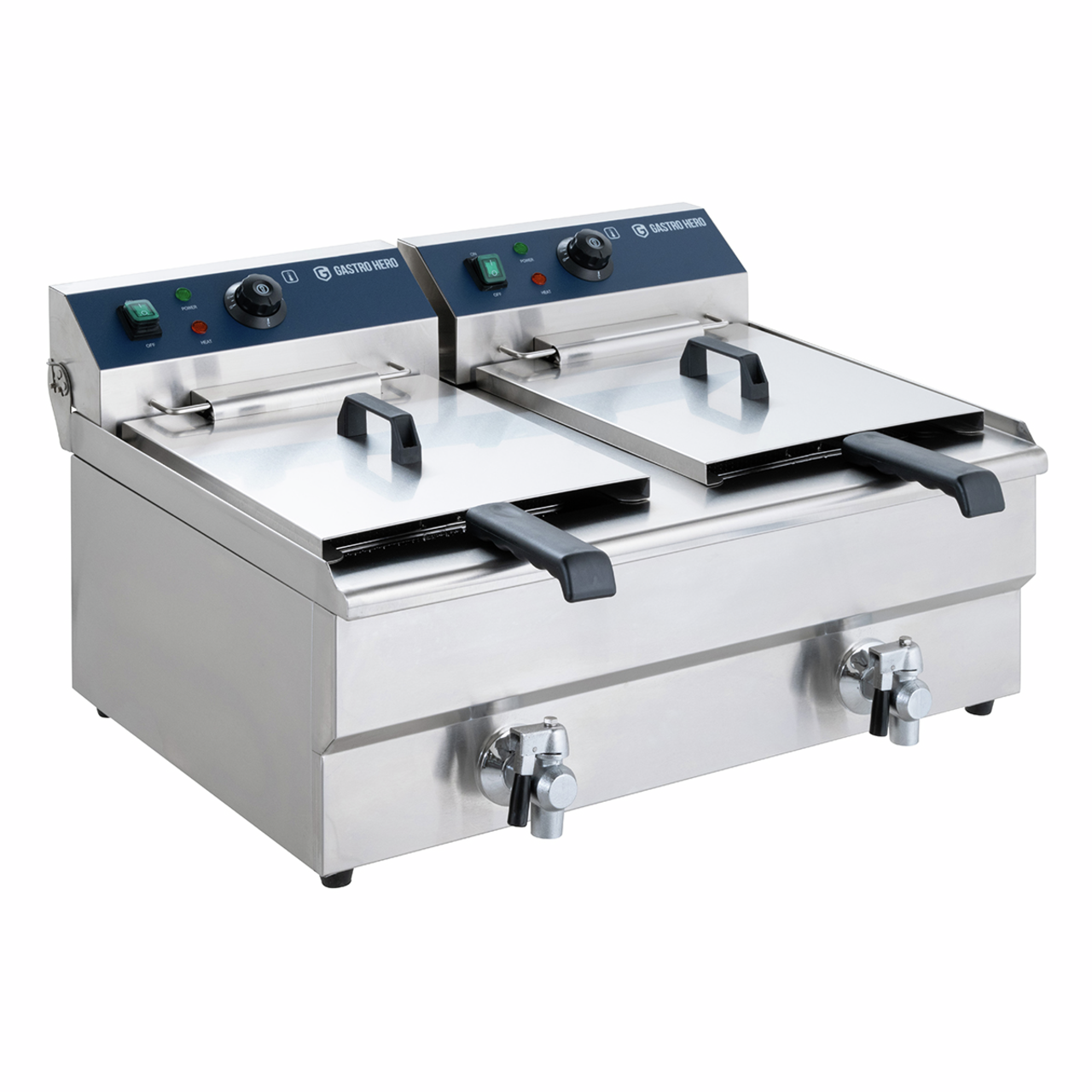 Elektrische dubbele friteuse ECO 13+13 liter met aftapkraan, 2x 5000 W, 400 V