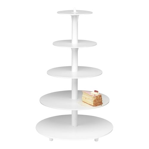 Assiette à gâteau blanc | plastique | 5 étages | Ø20/25/32/40/44cm