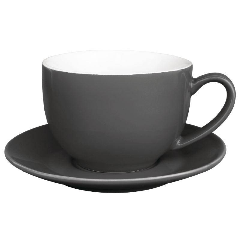 Tasse Cappuccino Olympa - Grise - 340ml - 12 Pièces