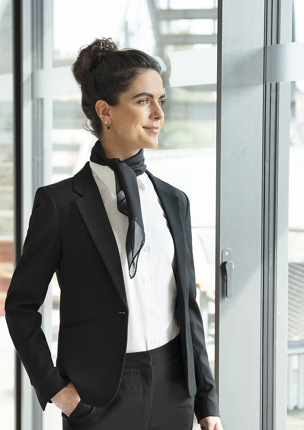 Foulard en mousseline Classic - Noir