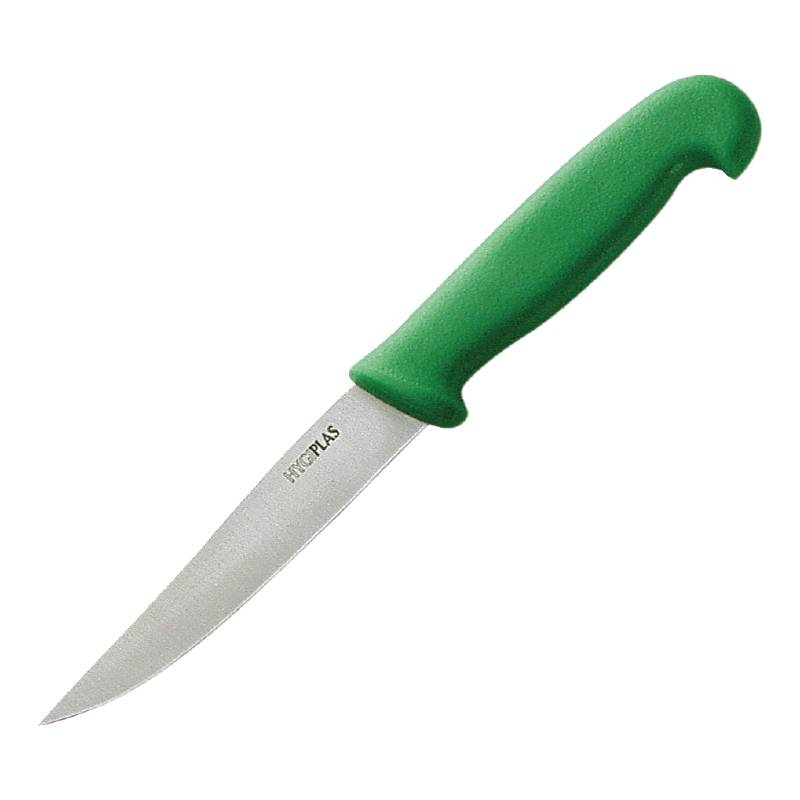 Couteau à Légumes Denté Inox - Hygiplas - Vert - 100mm