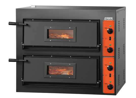Pizza Oven Dubbel Elektrisch | 2 x 4 Pizza's Ø30cm | 380V | 8,4kW | 890x860x(H)760mm