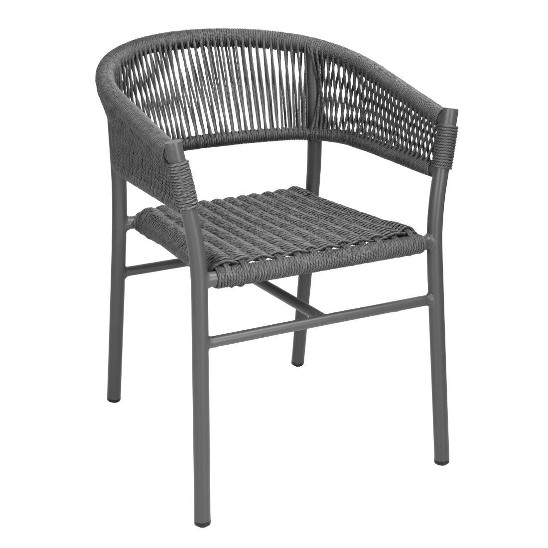 Fauteuils en corde grise tressée Bolero Florence (lot de 2)