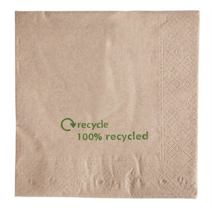 Serviettes En Papier Recyclé - 2 Plis - 330x330mm - 2000 Pièces
