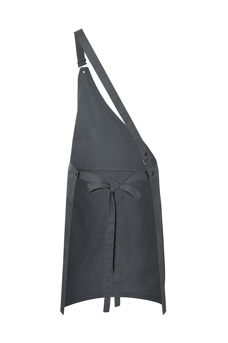 Asymmetrisch Schort Met Borststuk, Klassiek Model, En Zak - Antraciet