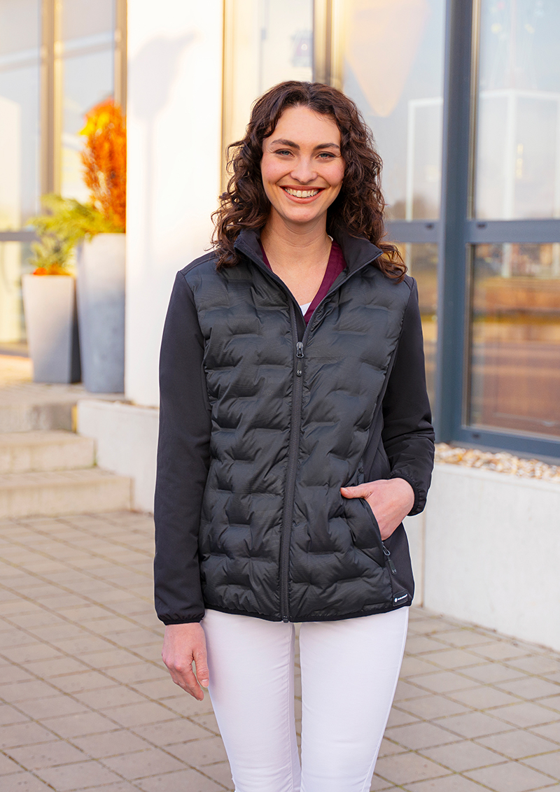 Dames Hybride Jas Outdoor-Pro, Gemaakt Van Duurzaam Materiaal - Zwart - S