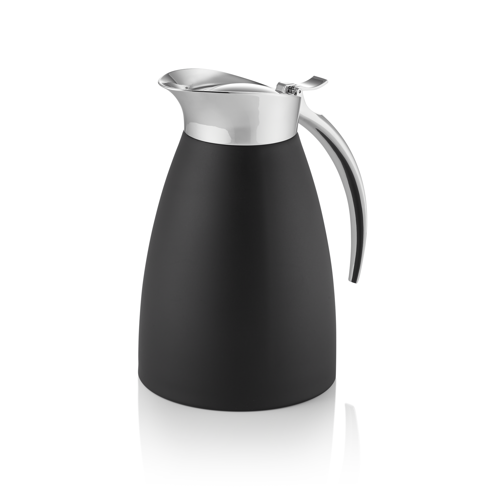 Isolierkanne, 1 ltr., Ø 12,5 cm, Höhe 20,5 cm, schwarz, Chromnickelstahl 18/8