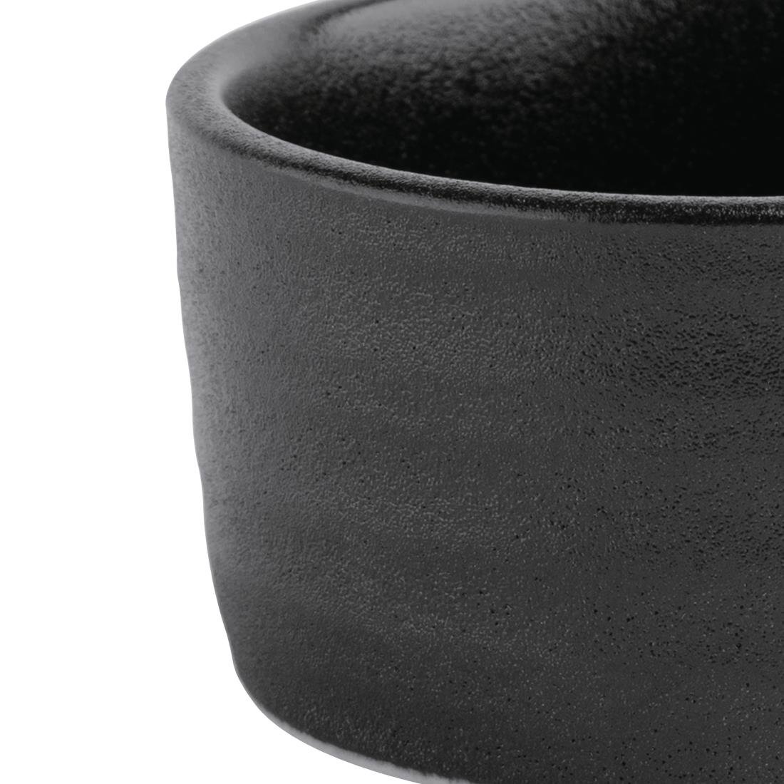 Olympia Cavolo Strukturierte schwarze Dip-Schale - 67mm (12 Stück)