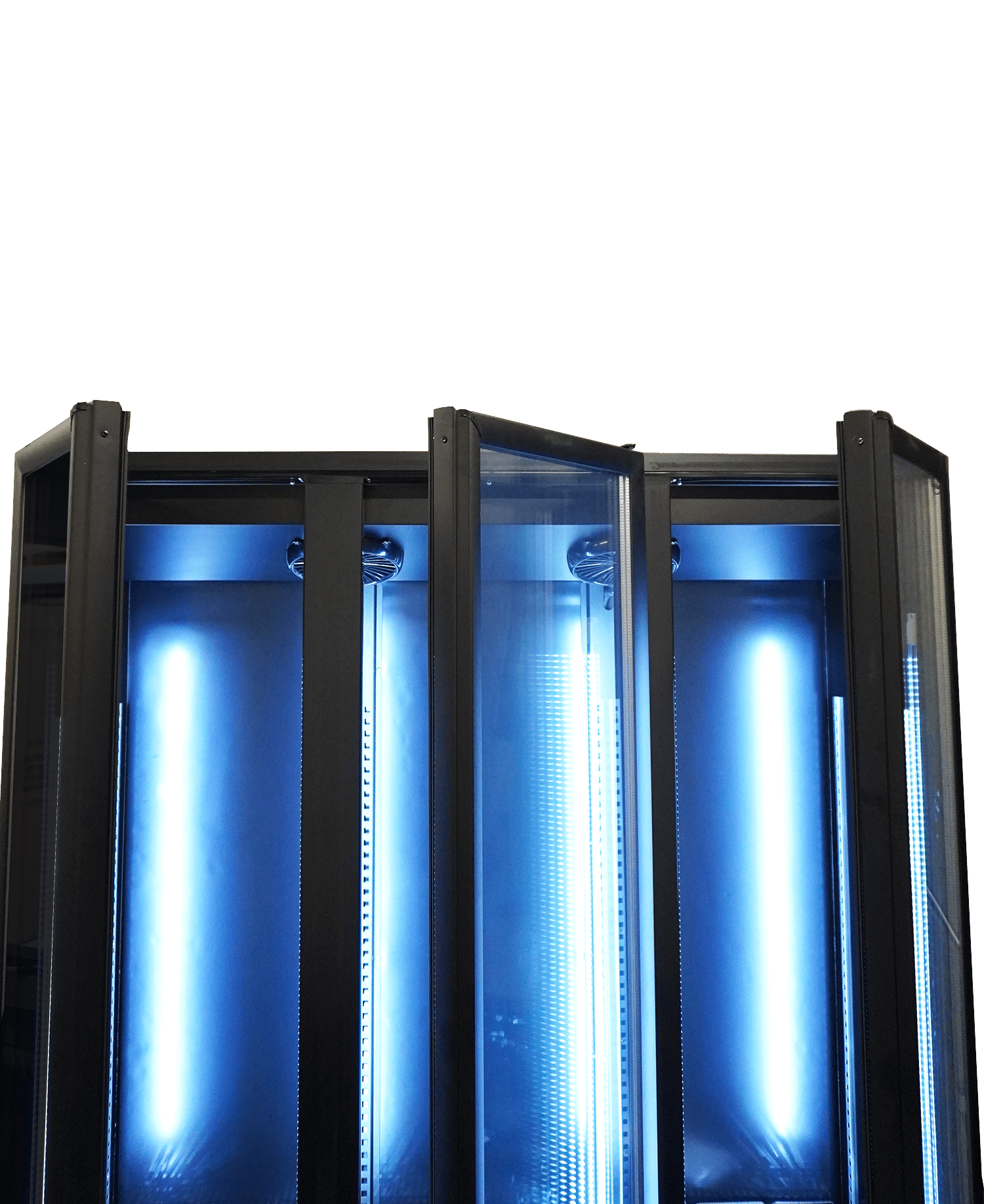 Réfrigérateur 3 Portes En Verre Noir Nap-1200 Ht - Avec Porte Chauffante